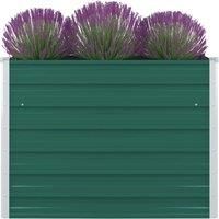 Vidaxl Raised Garden Bed 100X100X77 Cm Galvanised Steel - Green