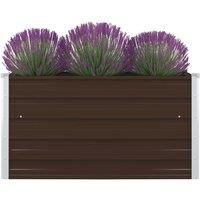 Vidaxl Raised Garden Bed 100x100x45cm Galvanised Steel Brown