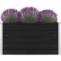 Raised Garden Bed Outdor Planter Pot Flower Boxes Galvanised Steel vidaXL
