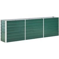 Vidaxl Garden Raised Bed Galvanised Steel 240X40X77 Cm Green