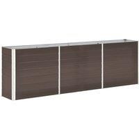 vidaXL Garden Raised Bed Outdoor Patio Flower Herb Vegetable Box Pot Container Galvanised Steel Rectangular 240x40x77cm Brown