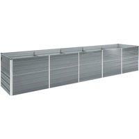 Vidaxl Garden Raised Bed Galvanised Steel 400x80x77cm Grey