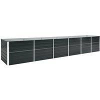 vidaXL Rectangular Raised Garden Bed, Heavy-Duty Galvanised Steel, Large Outdoor Planter Box, Anthracite, 480x80x77 cm