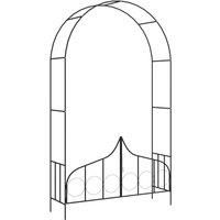 Vidaxl Garden Arch With Gate Black 138x40x238cm Iron