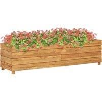 Raised Bed Recycled Teak and Steel Garden Pot Box Planter Raised Bed vidaXL