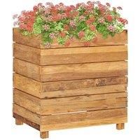 Raised Bed Recycled Teak and Steel Garden Pot Box Planter Raised Bed vidaXL