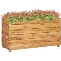 Raised Bed Recycled Teak and Steel Garden Pot Box Planter Raised Bed vidaXL