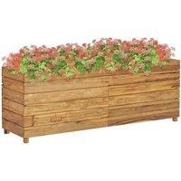 vidaXL Raised Bed 150x40x55 cm Solid Wood Teak and Steel