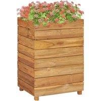 Raised Bed Recycled Teak and Steel Garden Pot Box Planter Raised Bed vidaXL