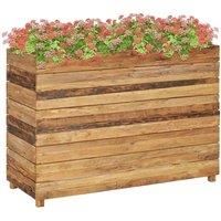 Raised Bed Recycled Teak and Steel Garden Pot Box Planter Raised Bed vidaXL