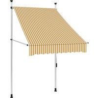 vidaXL Manual Retractable Awning 100 cm Orange and White Stripes