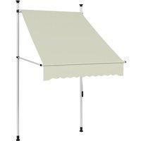 vidaXL Manual Retractable Awning Outdoor Folding Canopy Window Door Lawn Terrace Balcony Patio Garden Home Weather-resistant 100cm Cream