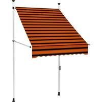 vidaXL Manual Retractable Awning Water and Dirt Repellent Terrace Balcony Garden Outdoor Folding Arm Cover Awning Canopy 100cm Orange and Brown