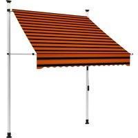Vidaxl Manual Retractable Awning 150 cm Orange And Brown
