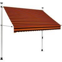 vidaXL Manual Retractable Awning 200 cm Orange and Brown