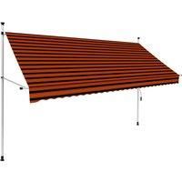 vidaXL Manual Retractable Awning 300 cm Orange and Brown