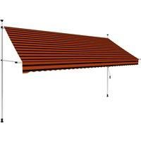 Vidaxl Manual Retractable Awning 350 cm Orange And Brown