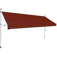 Vidaxl Manual Retractable Awning 400 cm Orange And Brown