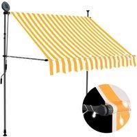 vidaXL Manual Retractable Awning with LED 100 cm White and Orange