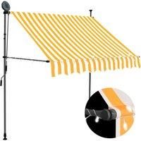 Vidaxl Manual Retractable Awning With LED 150 cm White And Orange