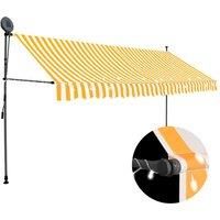 Vidaxl Manual Retractable Awning With LED 350 cm White And Orange