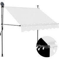 Vidaxl Manual Retractable Awning With LED 150 cm Cream