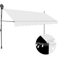 Vidaxl Manual Retractable Awning With LED 350 cm Cream