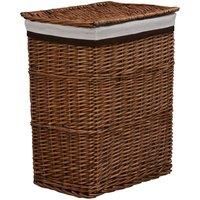 Stackable Laundry Basket Willow Washing Storage Hamper Bin Brown/White vidaXL