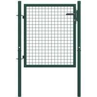vidaXL Fence Gate Steel 100X75cm Green
