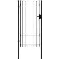 Vidaxl Fence Gate Single Door With Spike Top Steel 1X2 M Black