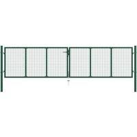 vidaXL Mesh Garden Gate Steel 400X75cm Green