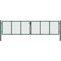 vidaXL Mesh Garden Gate Steel 403X125cm Green