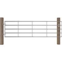 Vidaxl 5 Bar Field Gate Steel (115-300)x90 Cm Silver