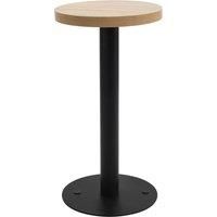 vidaXL Round Bistro Table, Light Brown and Black, 40 cm MDF Tabletop, Steel Leg, Scandinavian Design, Easy to Assemble, for Dining Room and Kitchen