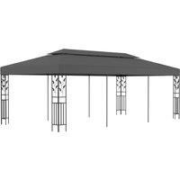 vidaXL Gazebo Anthracite, 3x6 m - Ornately Detailed, Powder-Coated Steel Construction with UV and Water Resistant PA Coated Polyester Roof, Perfect for Parties & Gatherings