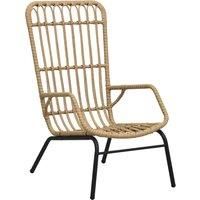 vidaXL Garden Chair Poly Rattan Light Brown