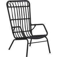 vidaXL Garden Chair Poly Rattan Black
