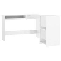 vidaXL L-Shaped Corner Desk High Gloss White 120x140x75 cm Engineered Wood