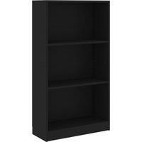 Vidaxl 3-tier Book Cabinet Black 60X24X109 Cm Engineered Wood