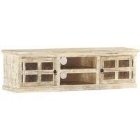 vidaXL Tv Cabinet White 130x30x36 cm Solid Mango Wood, White