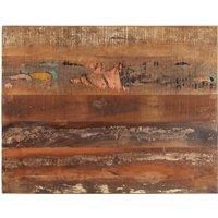 vidaXL Solid Reclaimed Wood Rectangular Table Top - Multicoloured and Rustic Charm, 70x90cm - Perfect for Various Furniture Board