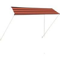 /'vidaXL Retractable Awning - Steel Framed Outdoor Sun Shade for Window, Terrace, Balcony and Garden, Adjustable Height and Angle, Detachable Polyester Canopy in Orange and Brown 350x150 cm