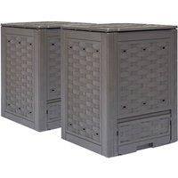 Vidaxl Garden Composters 2 Pcs Brown 60X60X83cm 600 L