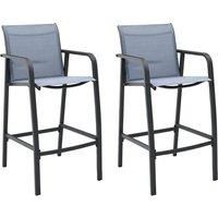 vidaXL Garden Bar Chairs 2 pcs Grey Textilene