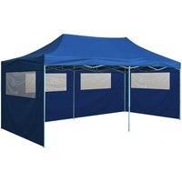 Vidaxl Professional Folding Party Tent With 4 Sidewalls 3x6 M Steel Blue