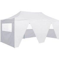 vidaXL Professional Folding Party Tent with 4 Sidewalls 3x6 m Steel White