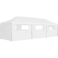 Vidaxl Folding Pop-up Party Tent With 8 Sidewalls 3x9 M White