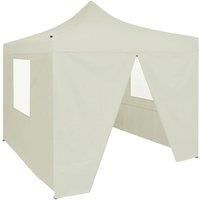 Vidaxl Professional Folding Party Tent With 4 Sidewalls 2x2 M Steel Cream
