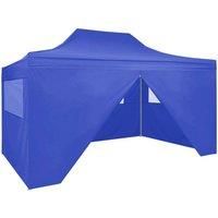 Vidaxl Professional Folding Party Tent With 4 Sidewalls 3x4 M Steel Blue