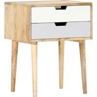Solid Mango Wood Bedside Cabinet 59cm Bedroom Living Room Nightstand vidaXL